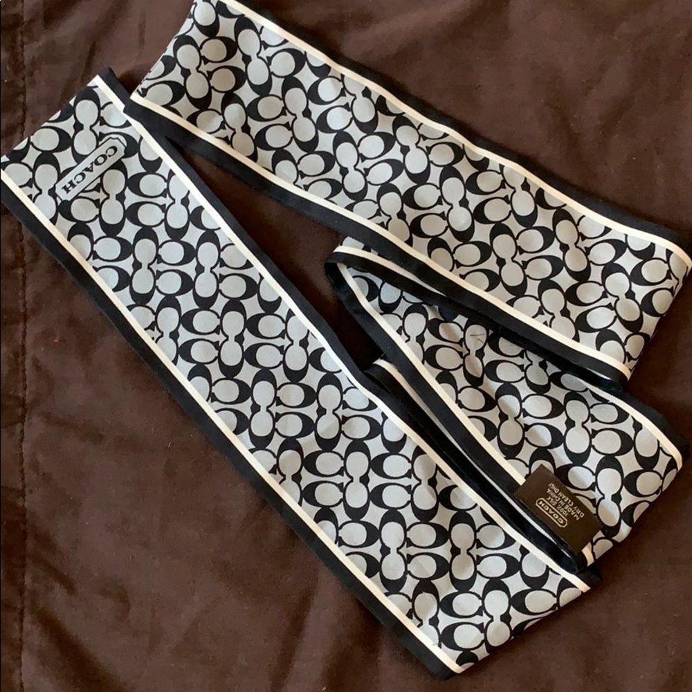 Coach Blue silk pony/purse scarf
